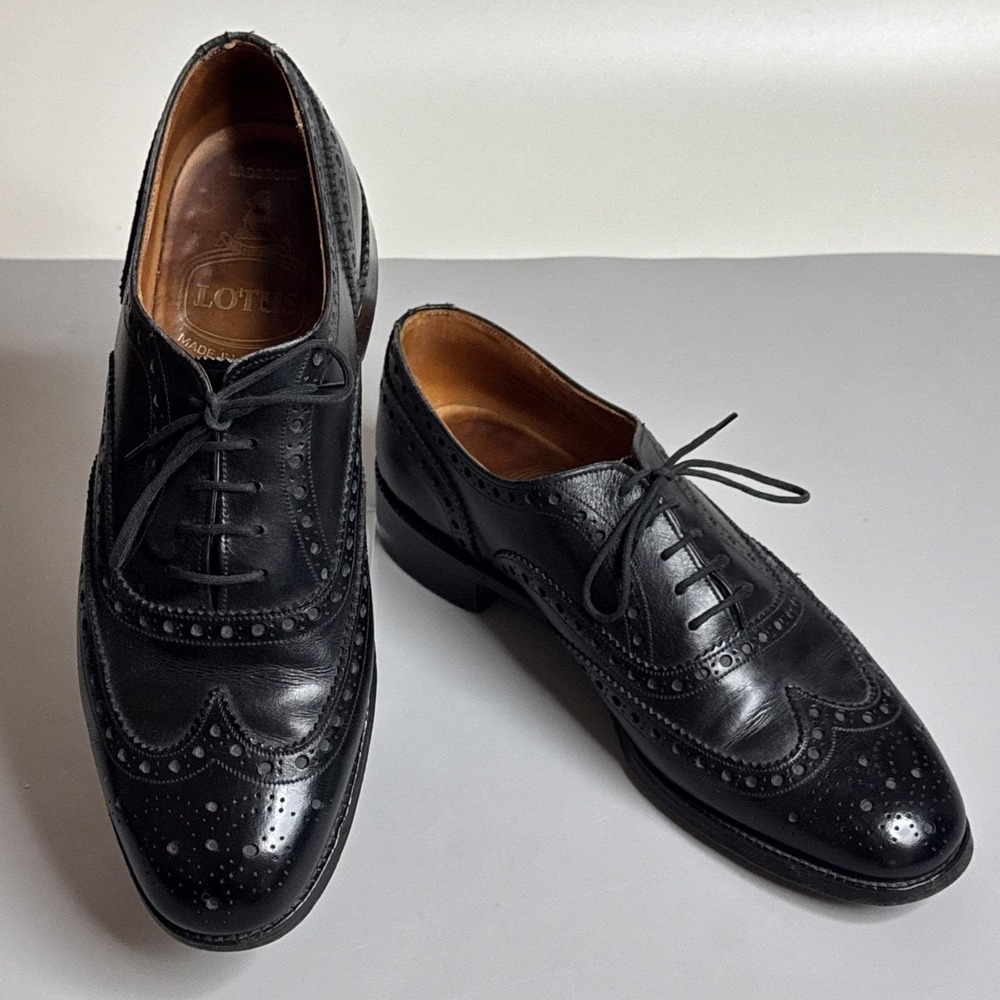 Vintage Lotus‎ Ladbroke Wingtip Oxfords UK 8 EX (US 9) England Northampton Bench